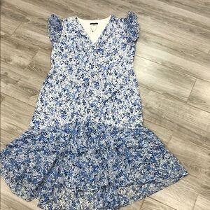 New Tommy Hilfiger Blue and White Floral Midi Dress 18